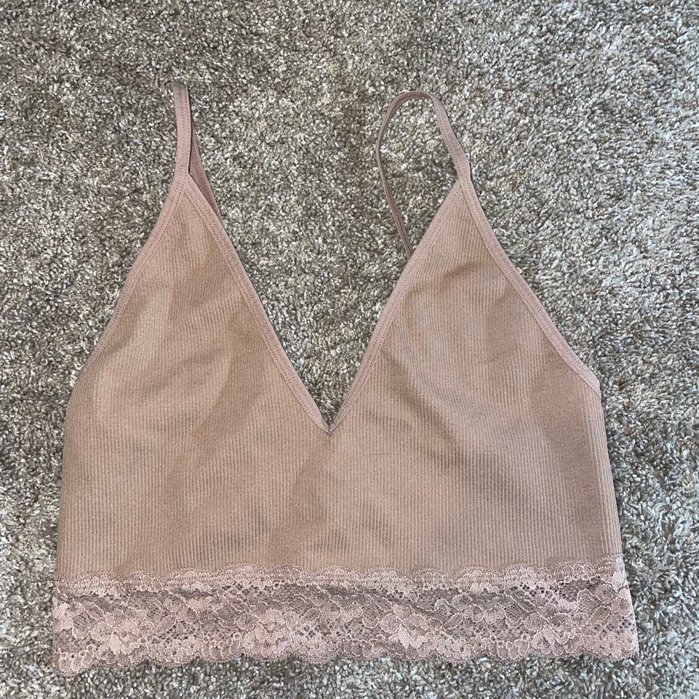 Tan Cropped Tank top/ Bra